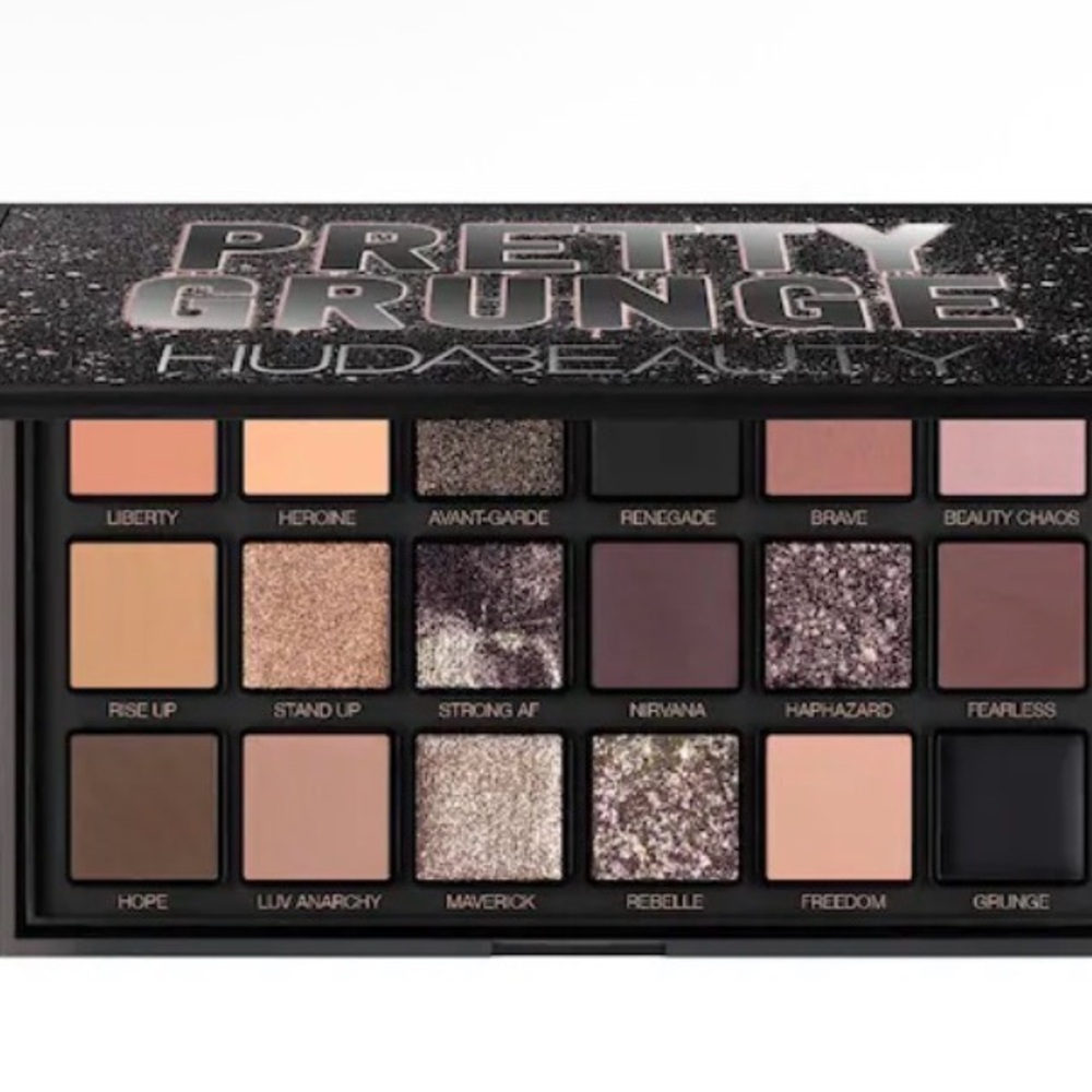 HUDA BEAUTY Pretty Grunge Eyeshadow Palette - Bold Browns and Shimmering Silvers